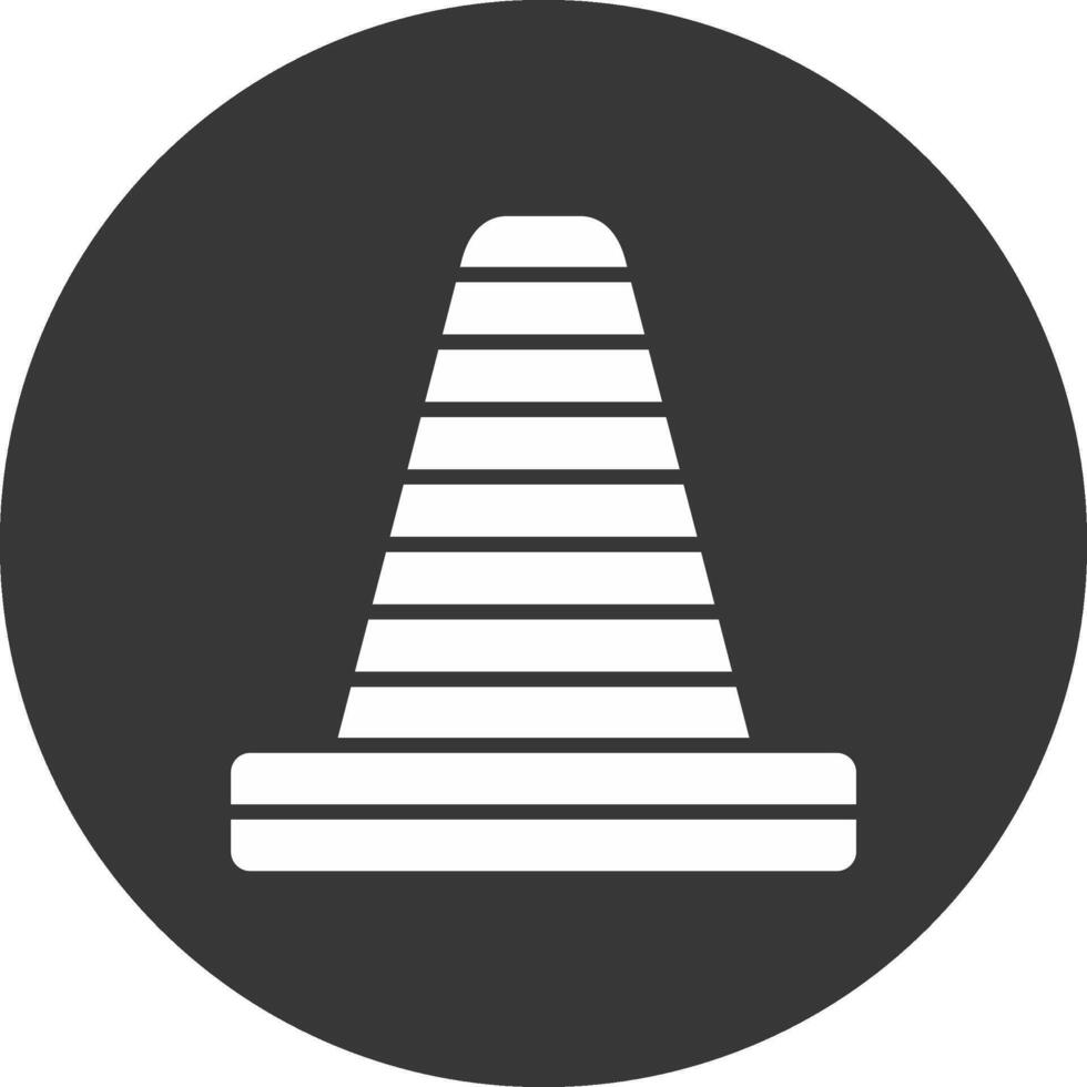 Traffic Cone Glyph Inverted Icon vector