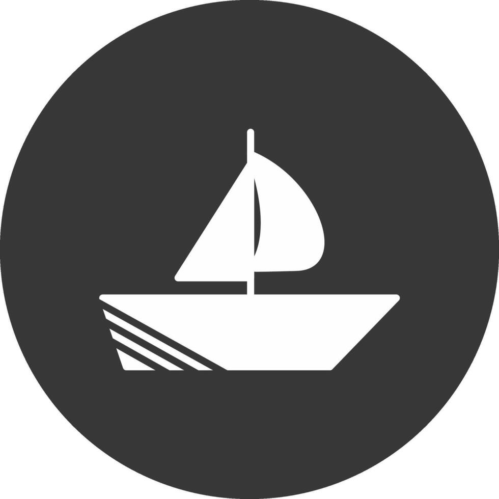 Boat Glyph Inverted Icon vector