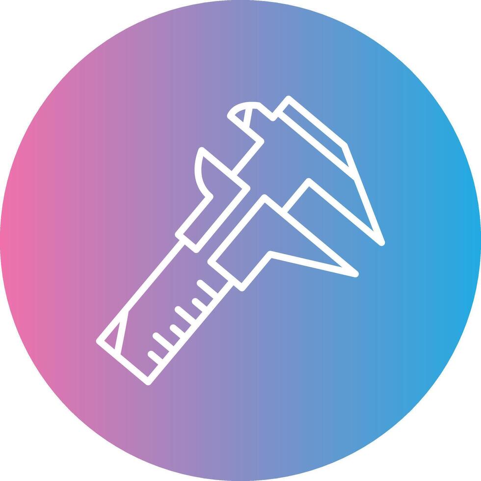 Caliper Line Gradient Circle Icon vector