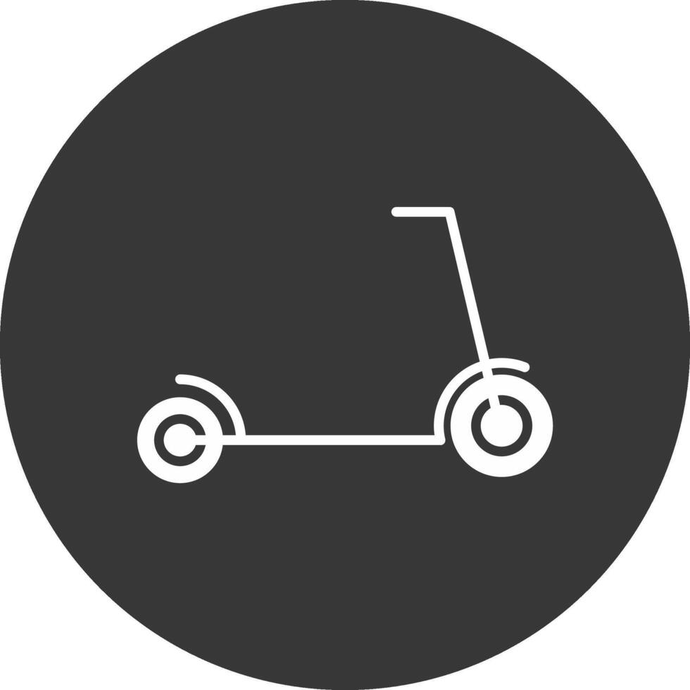 Kick Scooter Glyph Inverted Icon vector