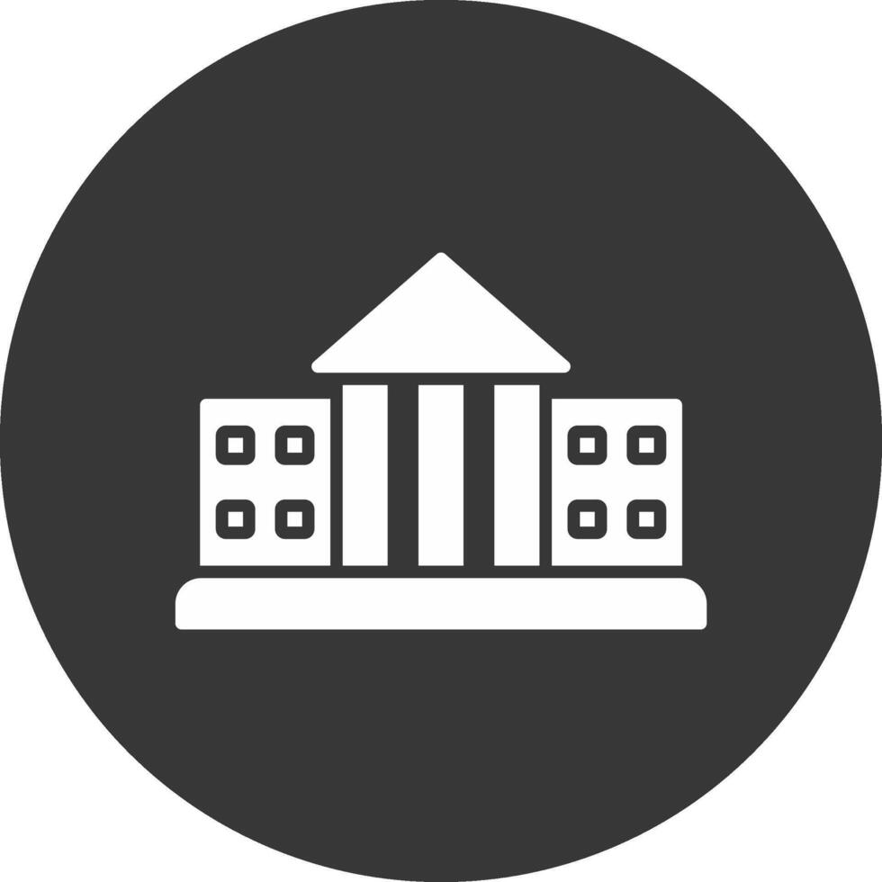 City Hall Glyph Inverted Icon vector