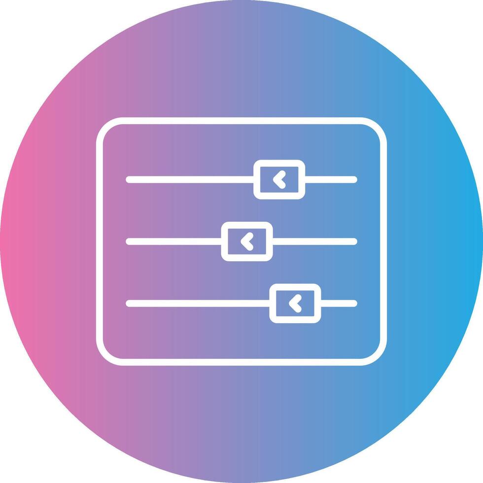 Sliders Line Gradient Circle Icon vector