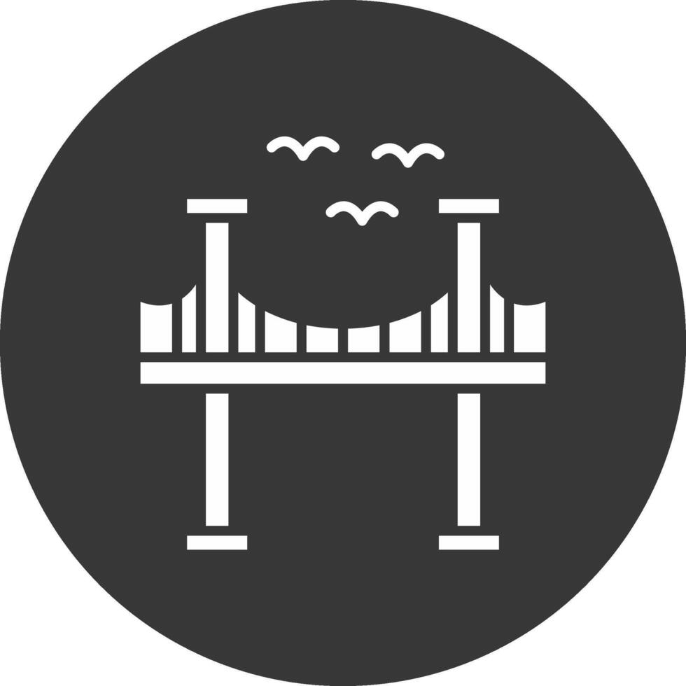 Bridge Glyph Inverted Icon vector