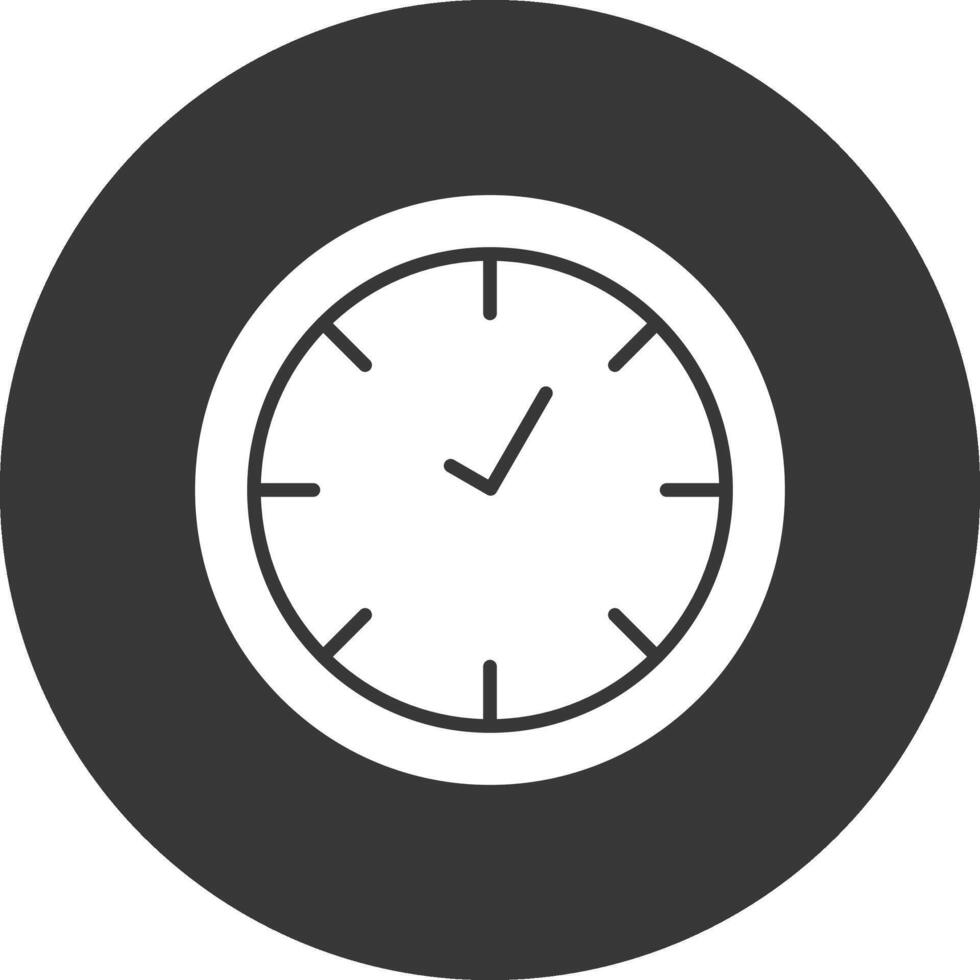 Clock Glyph Inverted Icon vector