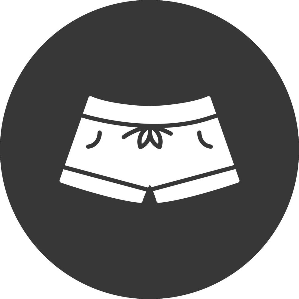 Swim Shorts Glyph Inverted Icon vector