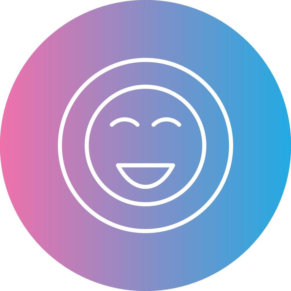 Happy Line Gradient Circle Icon vector