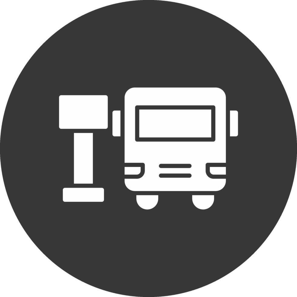Bus Station Glyph Inverted Icon vector