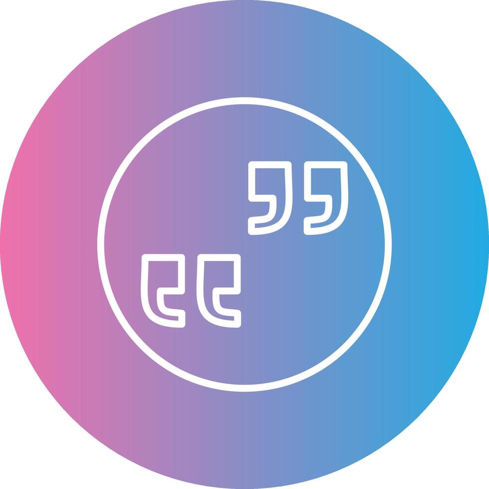 Quote Line Gradient Circle Icon vector