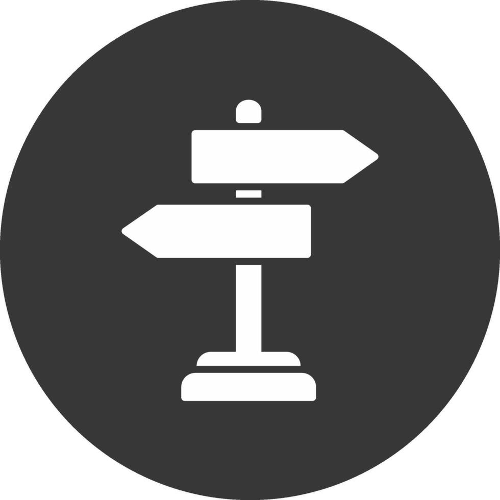Road Sign Glyph Inverted Icon vector