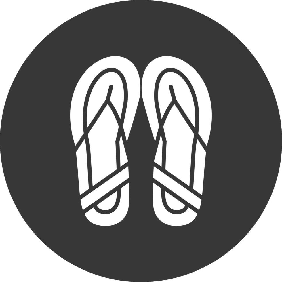 Slippers Glyph Inverted Icon vector