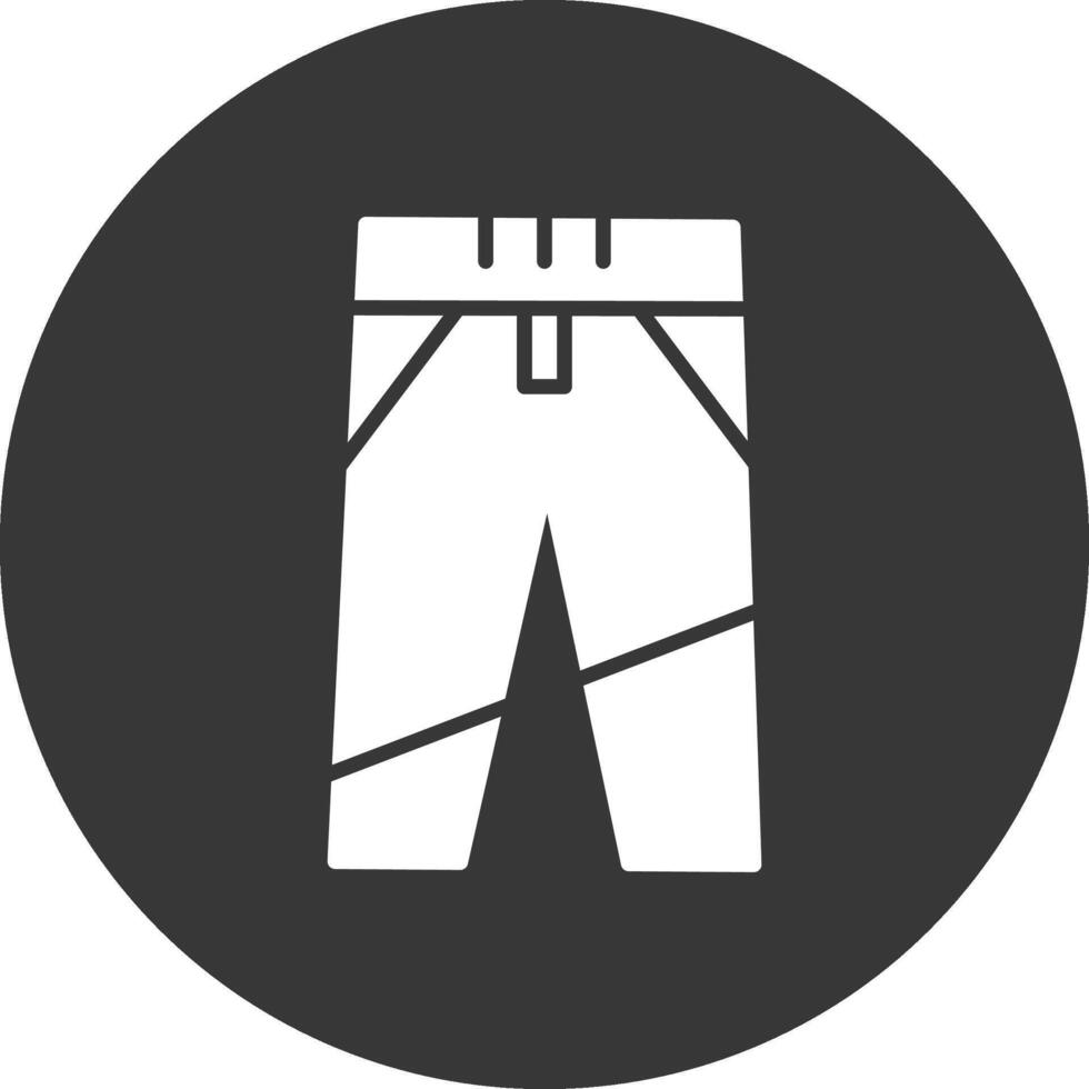 Pants Glyph Inverted Icon vector