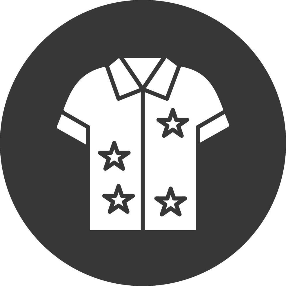 Hawaiian Shirt Glyph Inverted Icon vector