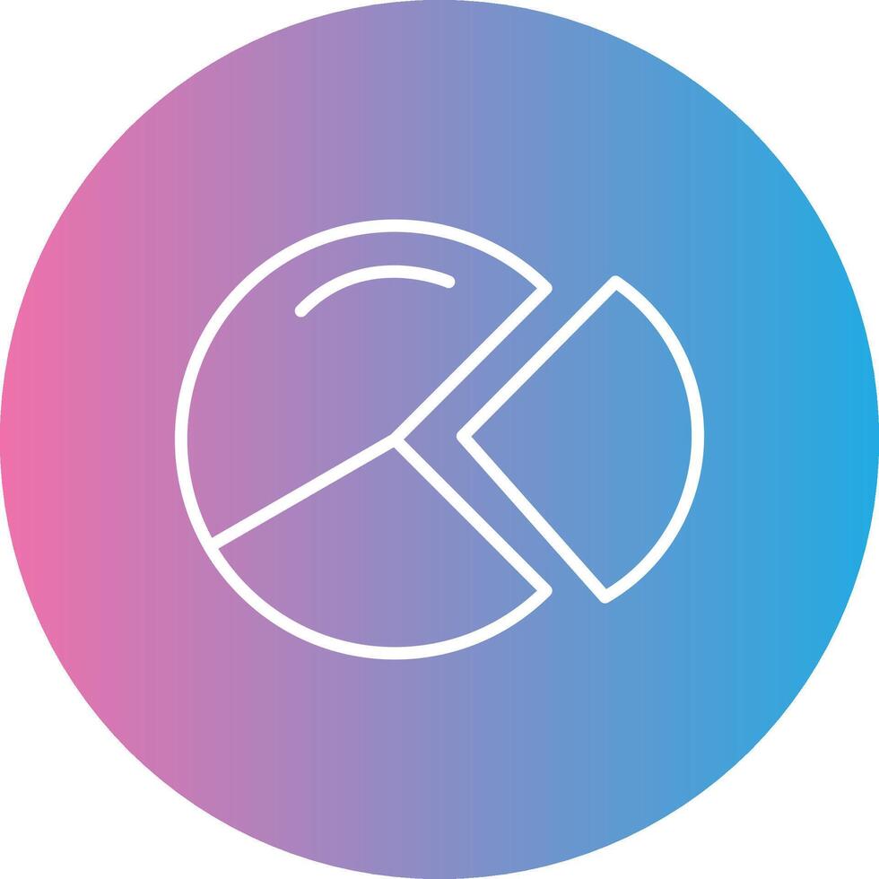 Pie Chart Line Gradient Circle Icon vector