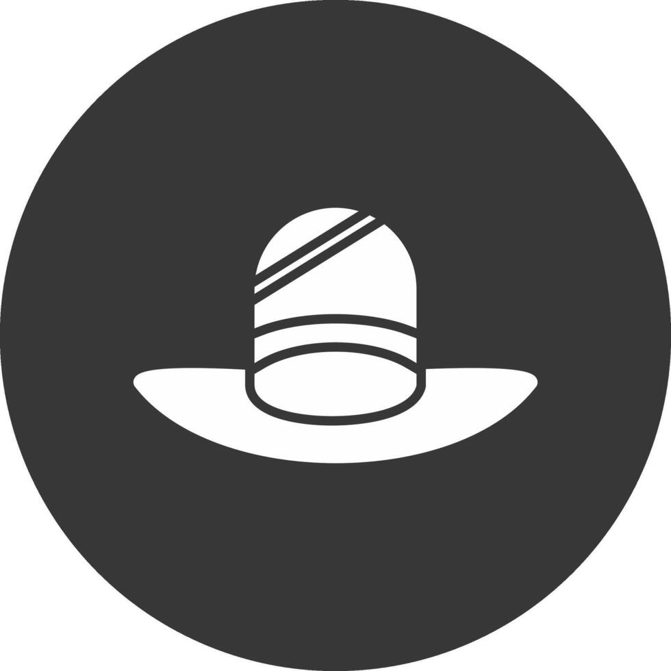 Hat Glyph Inverted Icon vector