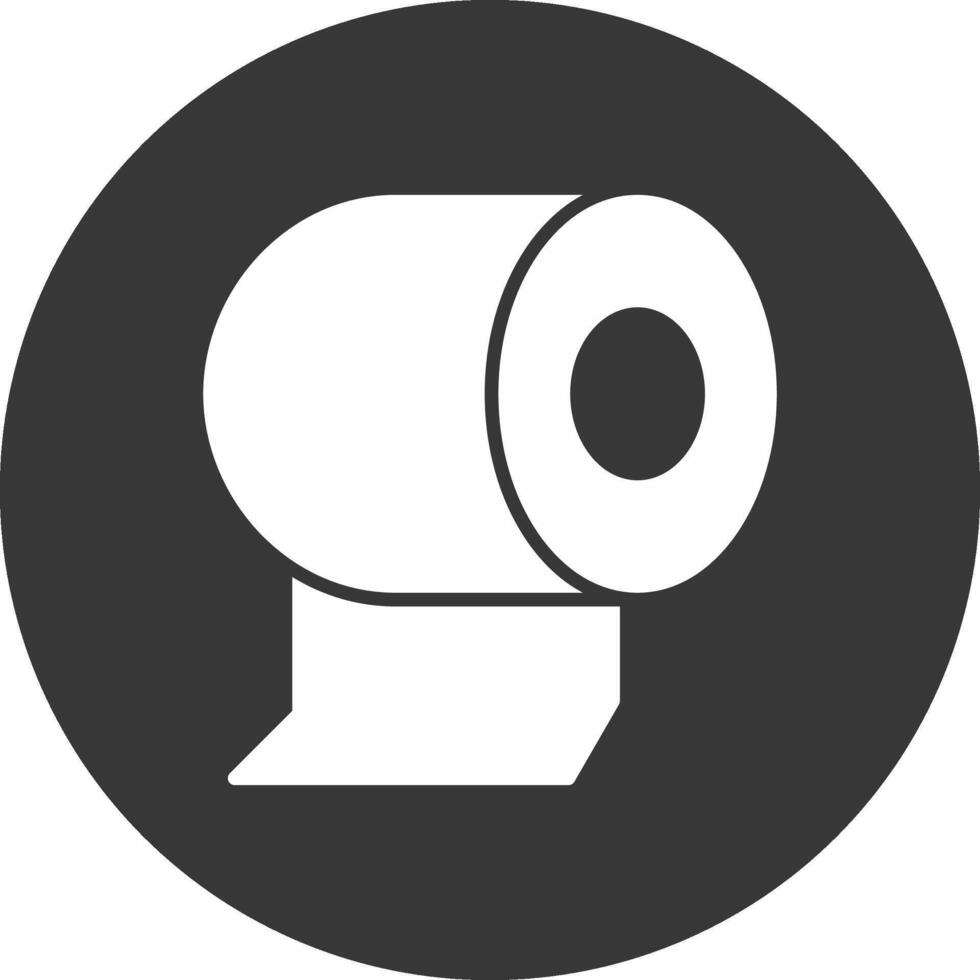 Toilet Paper Glyph Inverted Icon vector