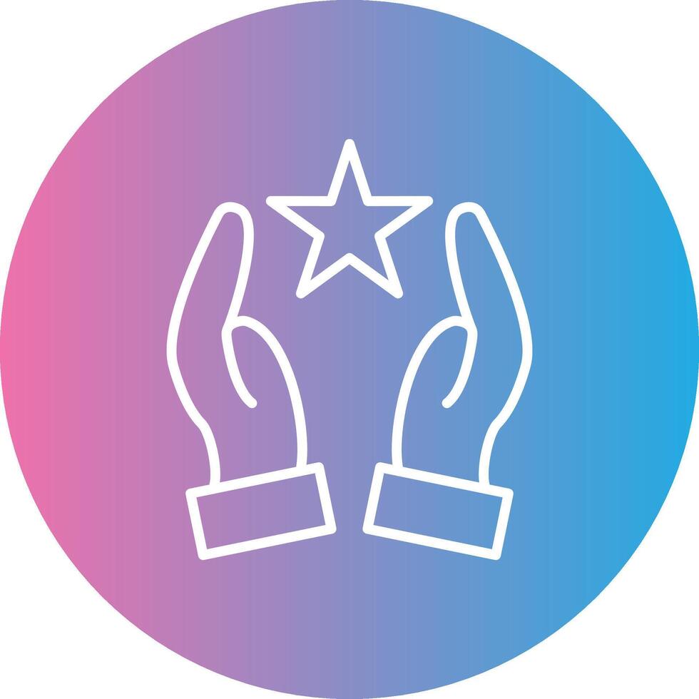 Hands Line Gradient Circle Icon vector