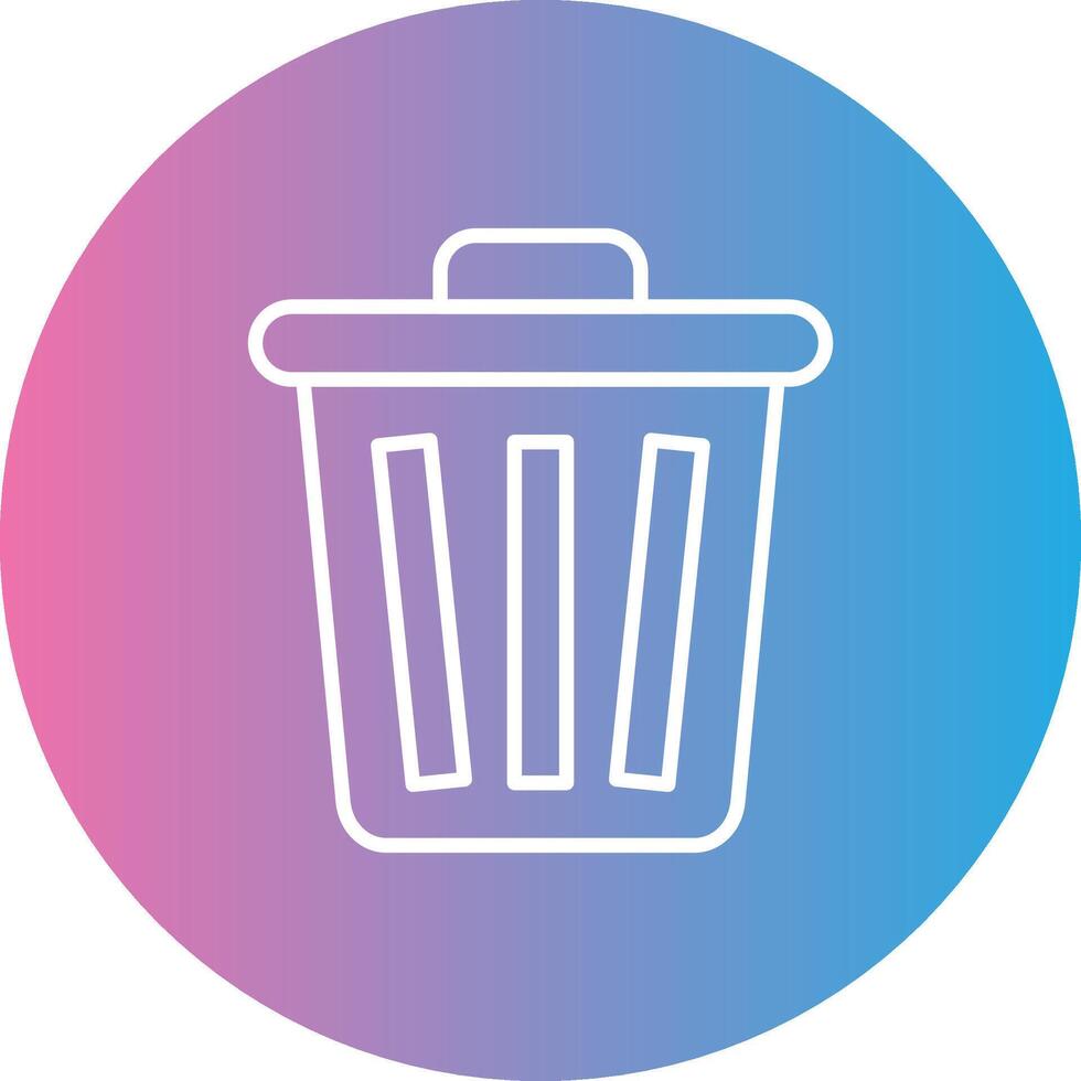 Trash Line Gradient Circle Icon vector