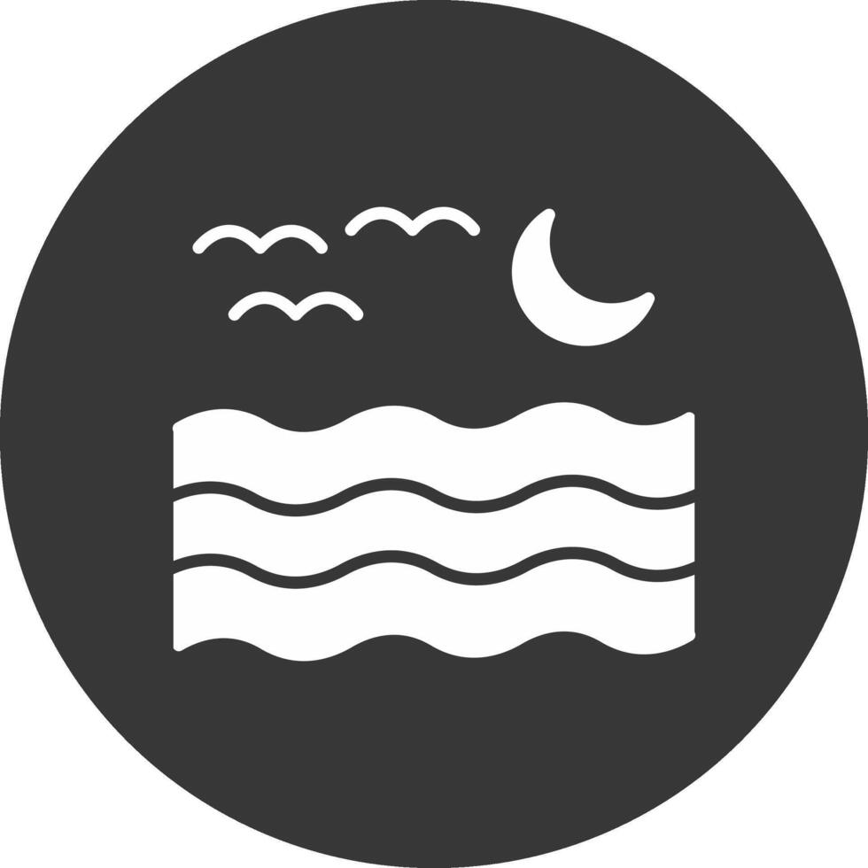 River Glyph Inverted Icon vector