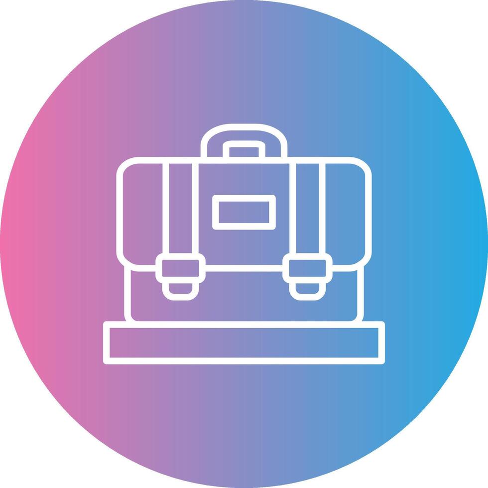 Suitcase Line Gradient Circle Icon vector