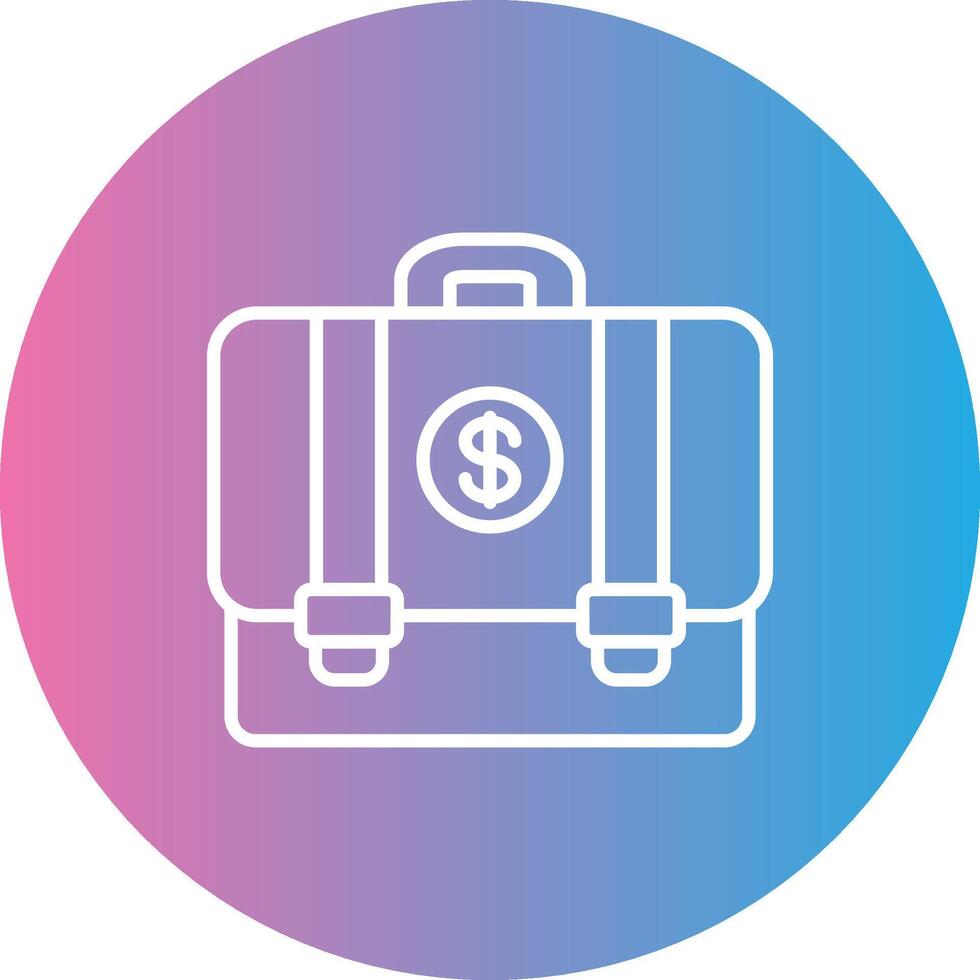 Suitcase Line Gradient Circle Icon vector