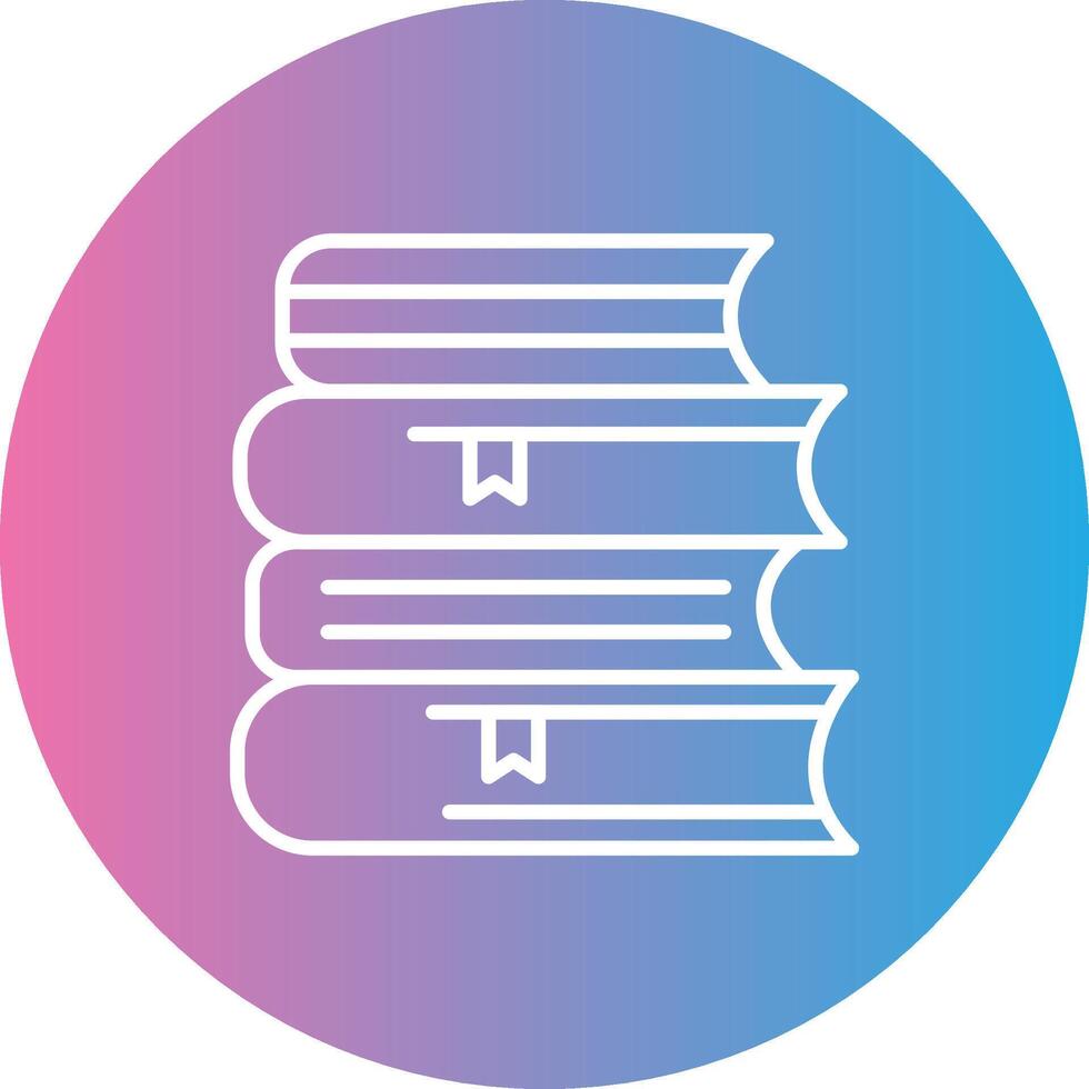 Books Line Gradient Circle Icon vector