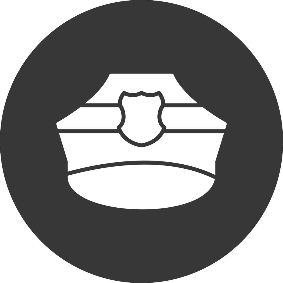 Police Hat Glyph Inverted Icon vector