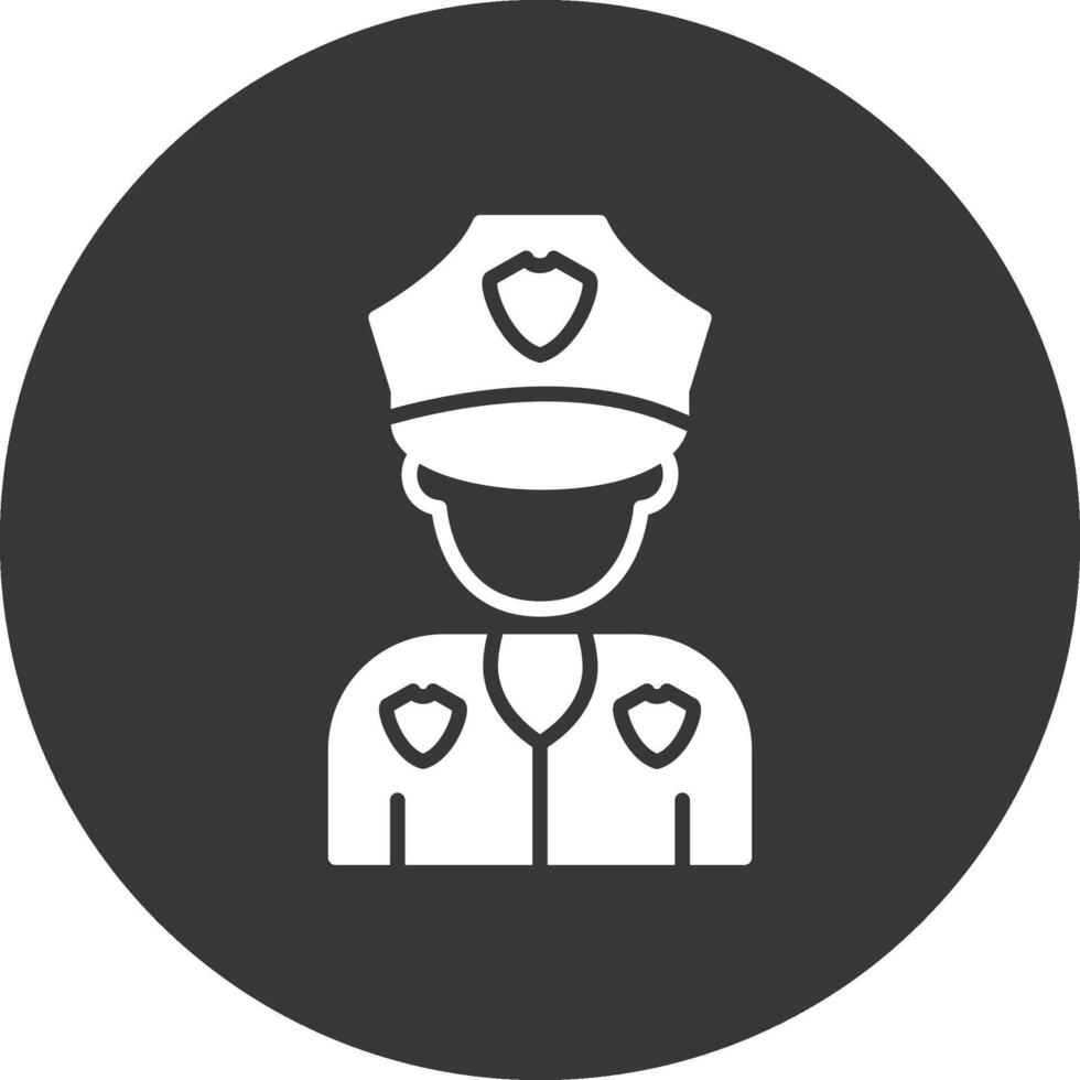 Policeman Glyph Inverted Icon vector