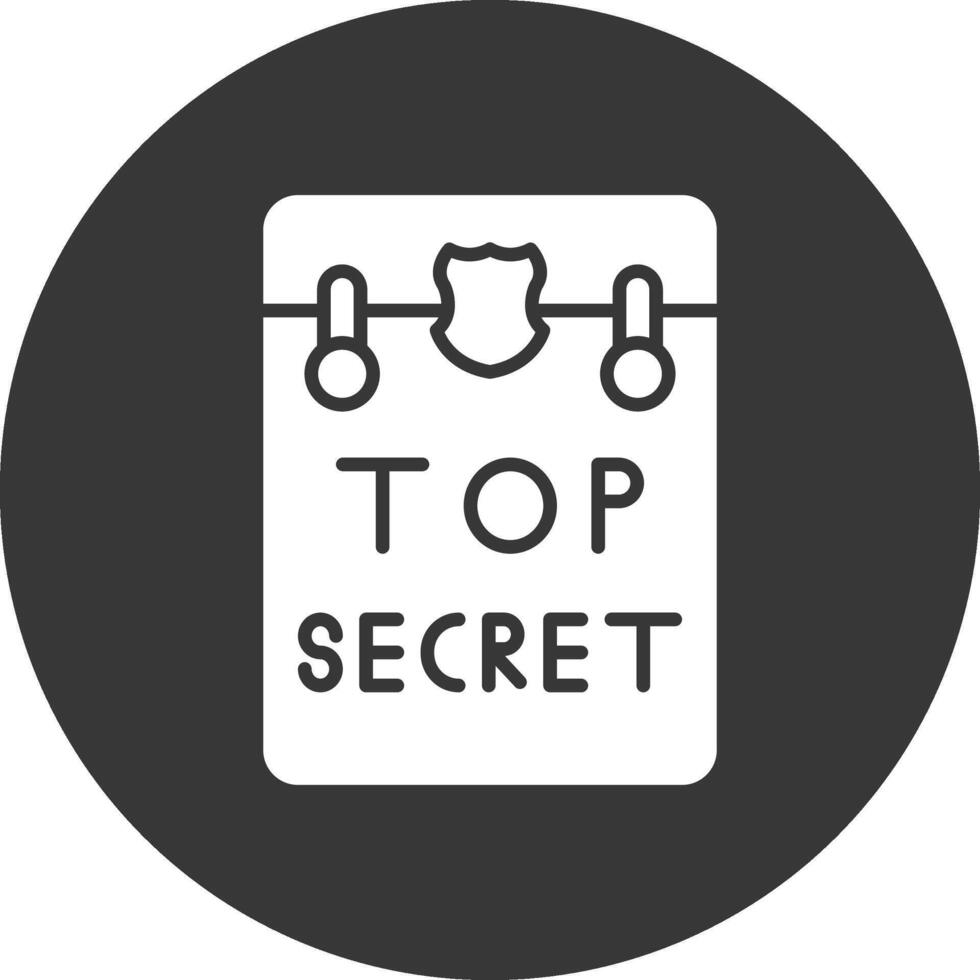 Top Secret Glyph Inverted Icon vector