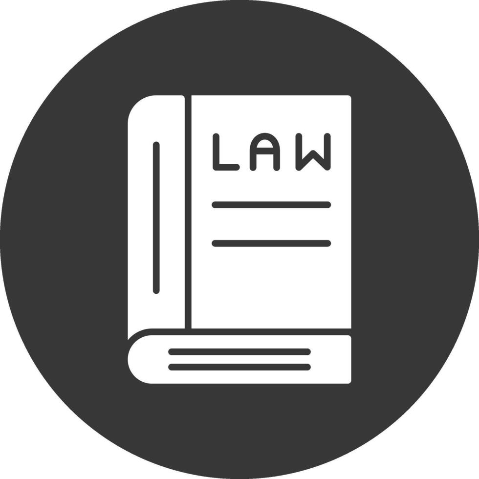 Law Book Glyph Inverted Icon vector