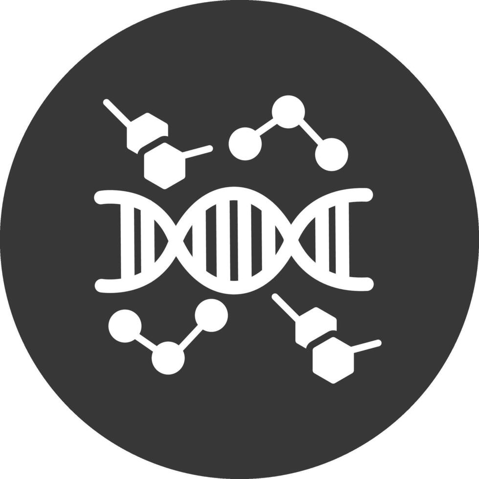 DNA Glyph Inverted Icon vector