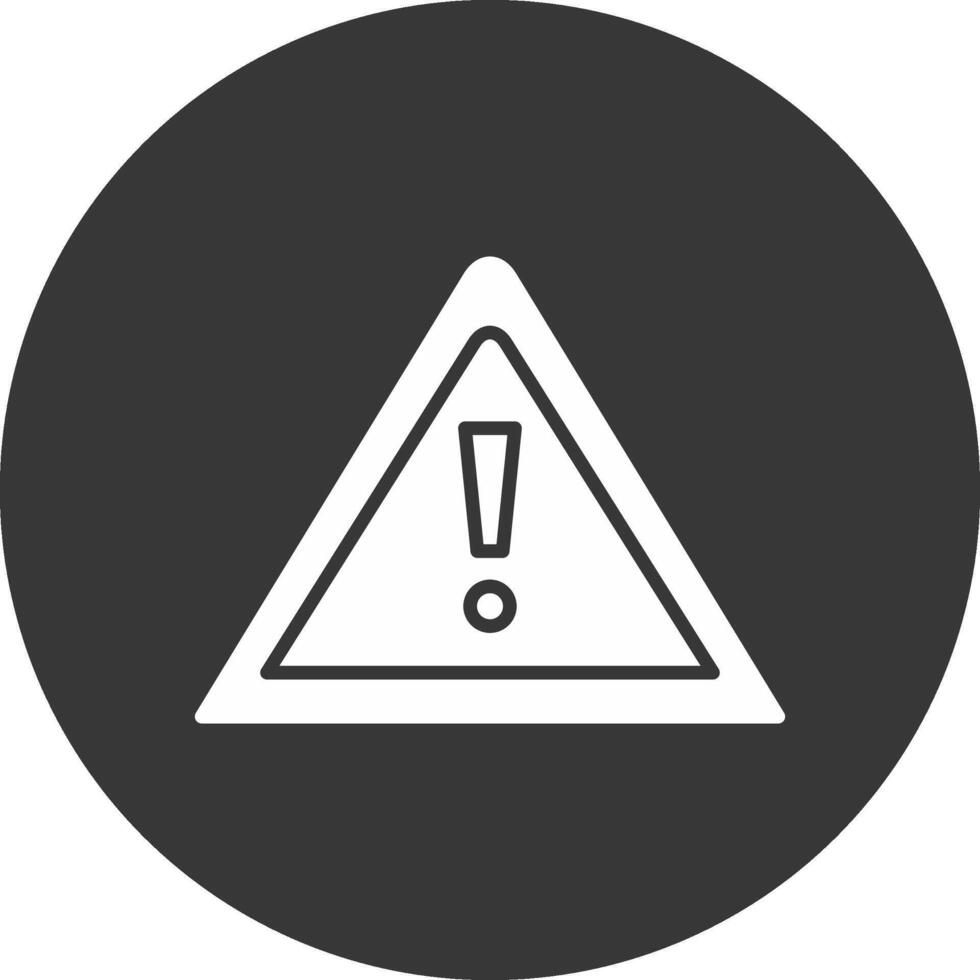 Warning Sign Glyph Inverted Icon vector
