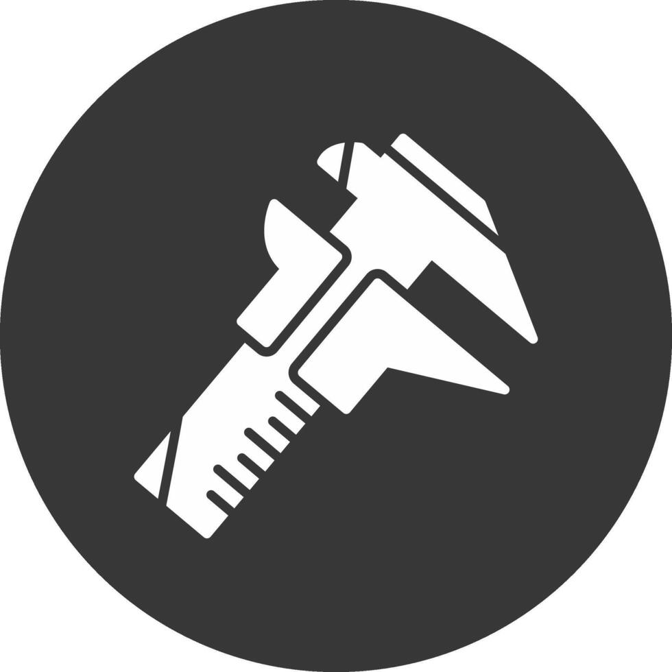 Caliper Glyph Inverted Icon vector