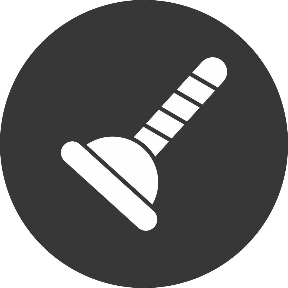 Plunger Glyph Inverted Icon vector