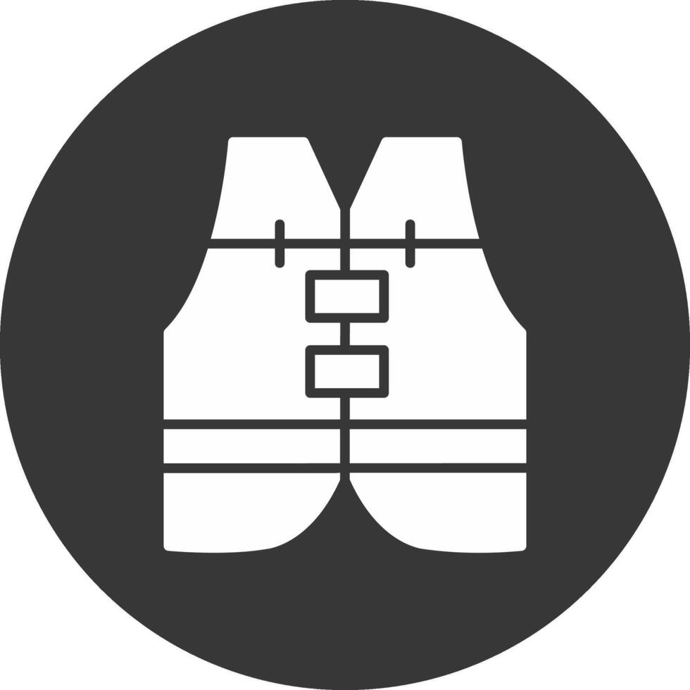 Life Vest Glyph Inverted Icon vector