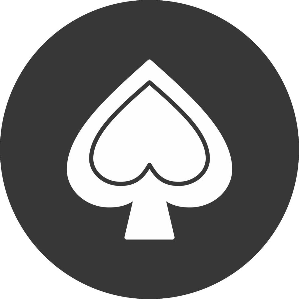 Spade Glyph Inverted Icon vector