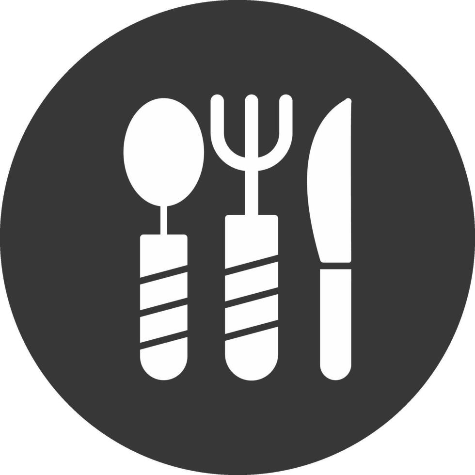 Cooking Utensils Glyph Inverted Icon vector
