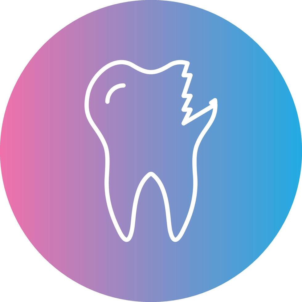 Broken Tooth Line Gradient Circle Icon vector