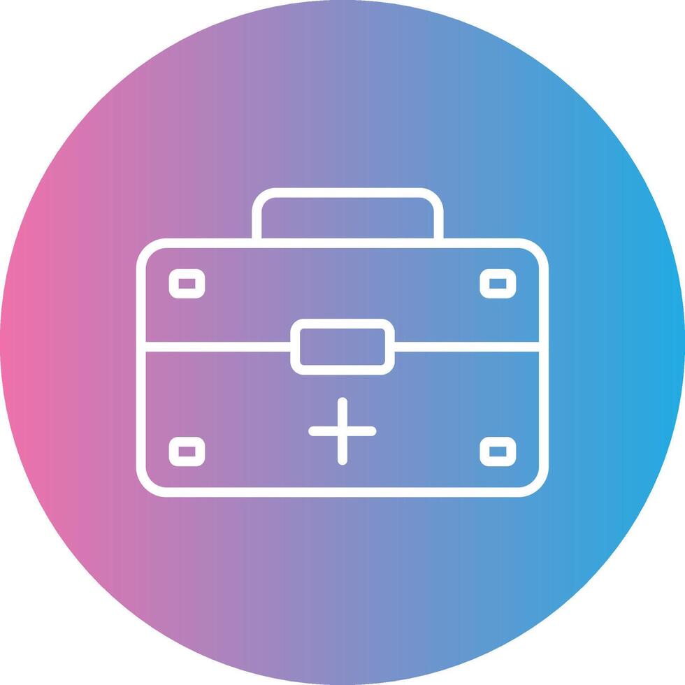 First Aid Kit Line Gradient Circle Icon vector