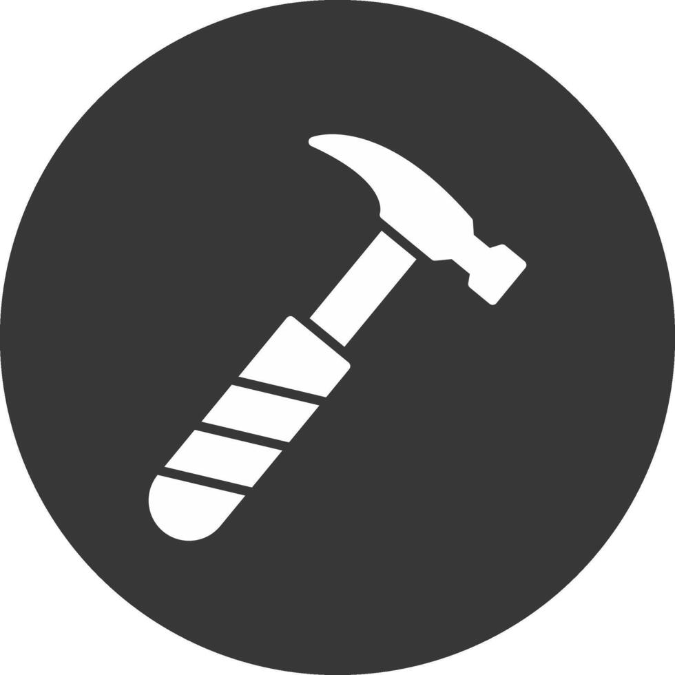 Hammer Glyph Inverted Icon vector