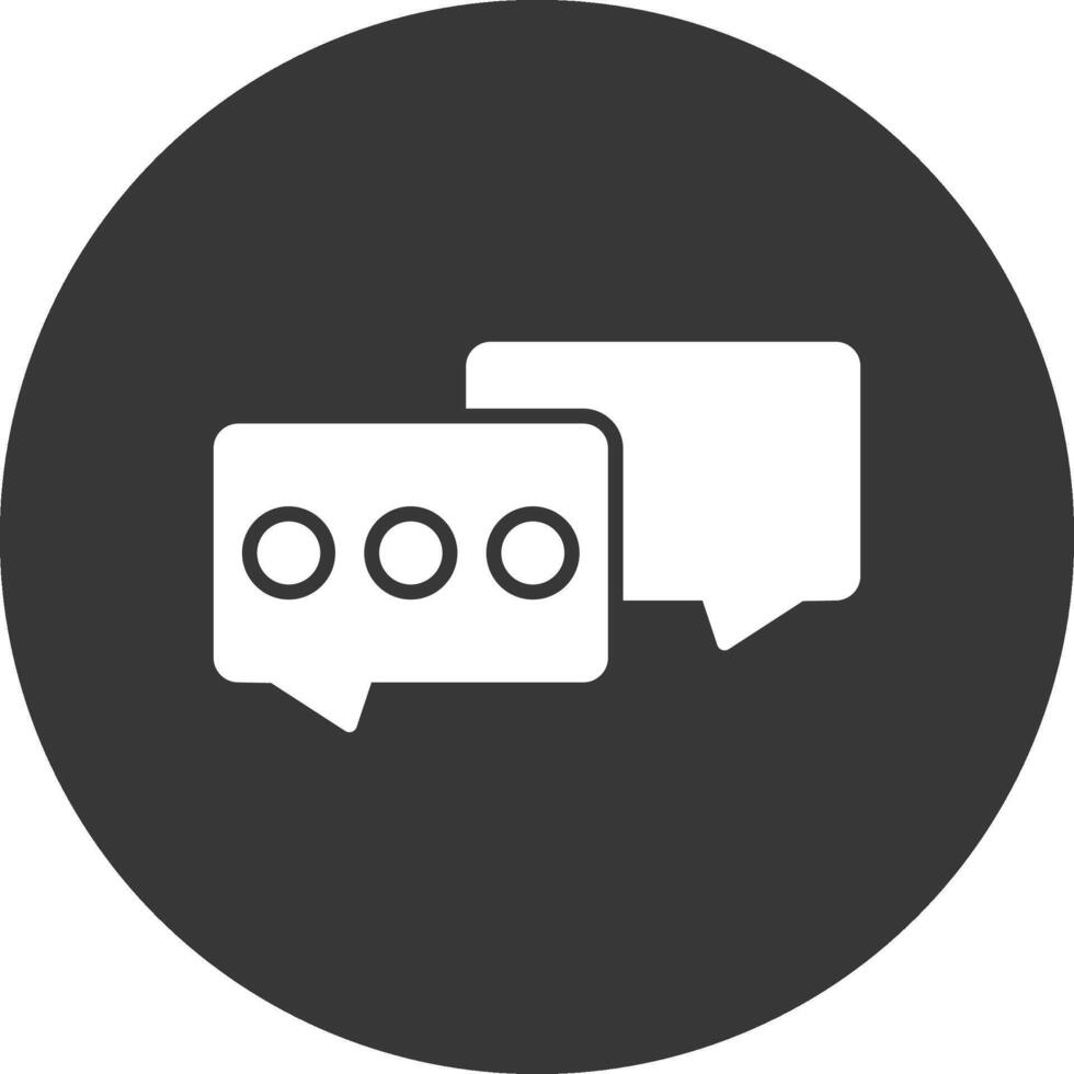 Comments Glyph Inverted Icon vector