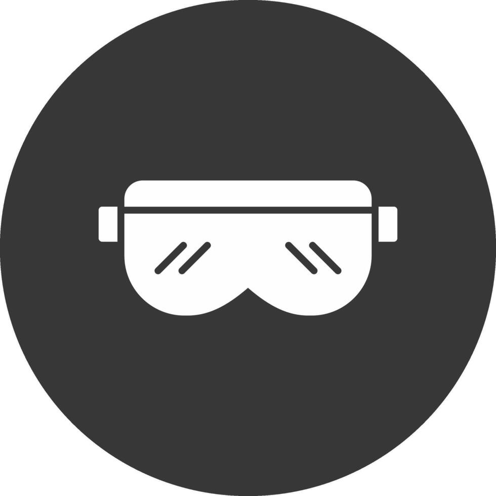 la seguridad lentes glifo invertido icono vector