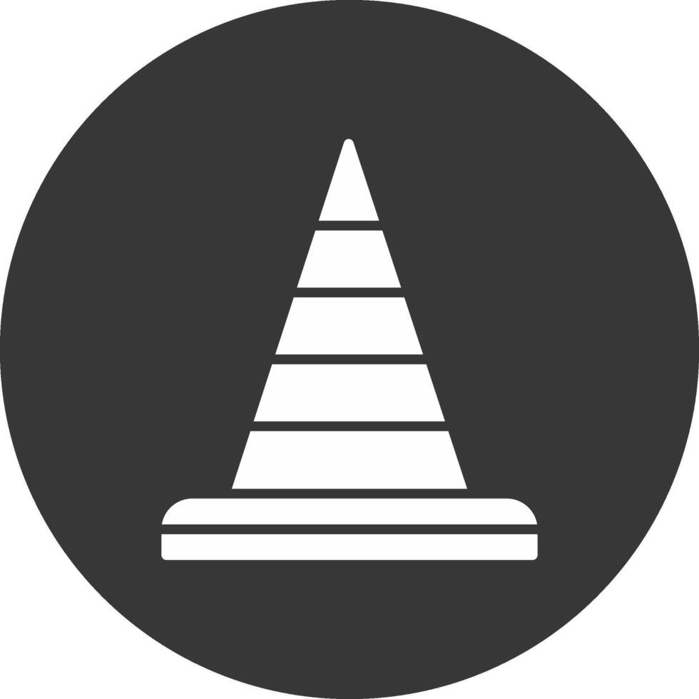 Traffic Cone Glyph Inverted Icon vector