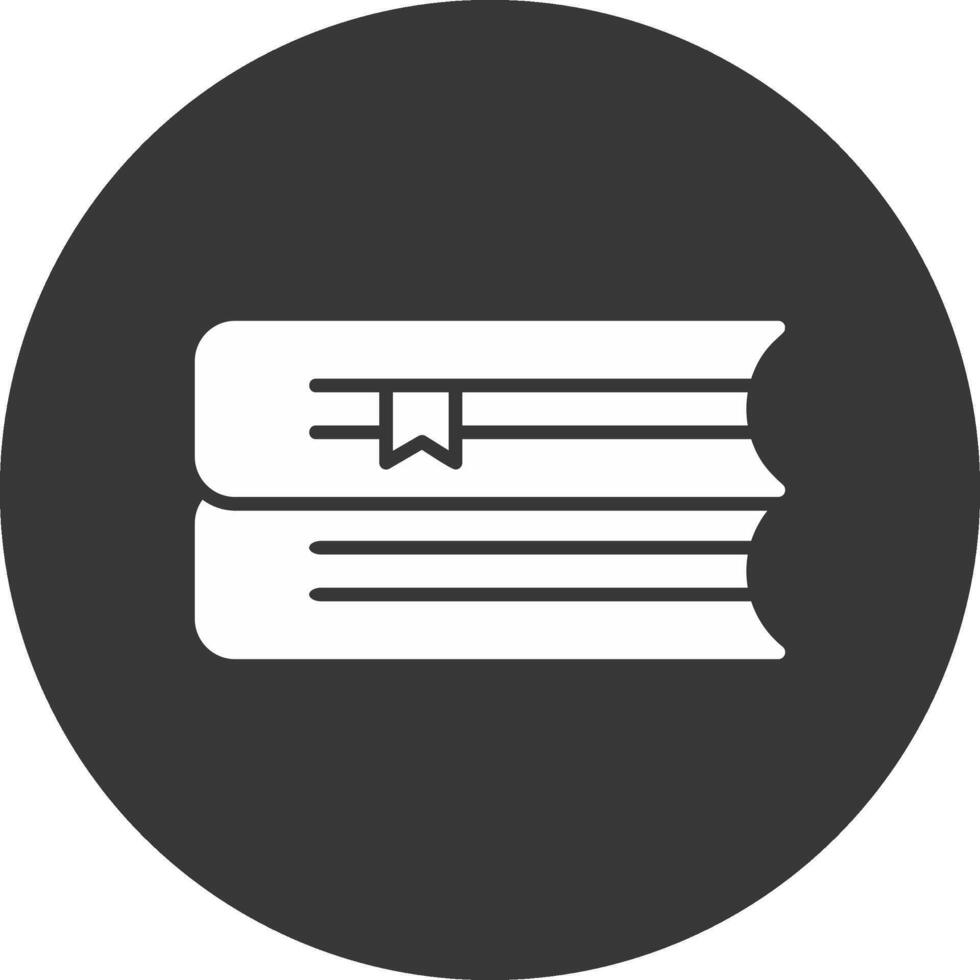 Books Glyph Inverted Icon vector