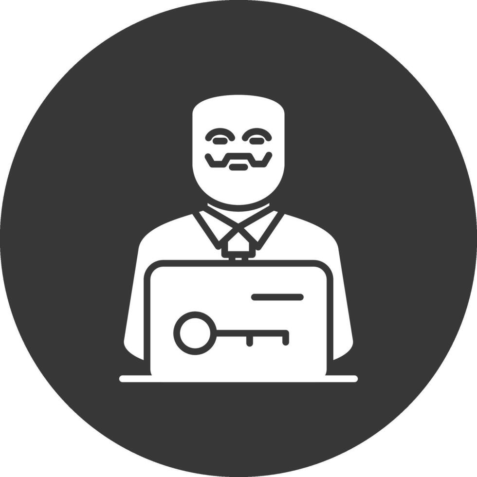 Anonymous Glyph Inverted Icon vector
