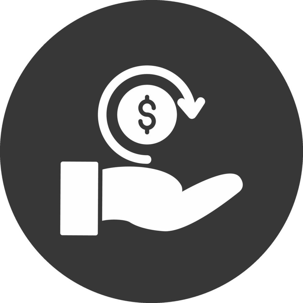Return Of Investment Glyph Inverted Icon vector