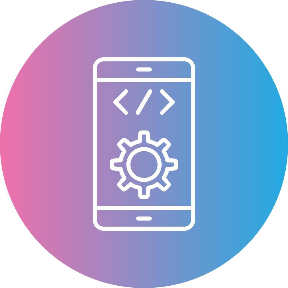 Software Development Line Gradient Circle Icon vector