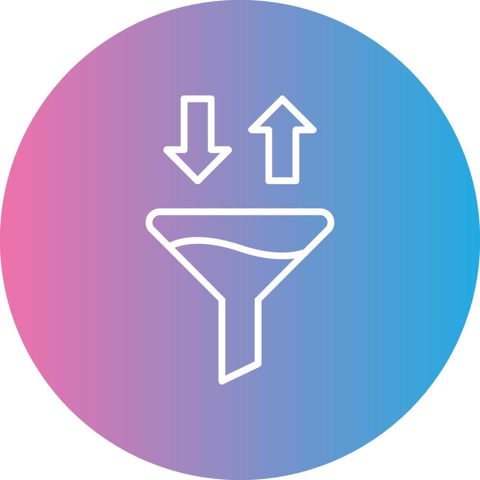 Funnel Line Gradient Circle Icon vector