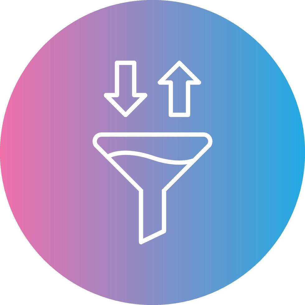 Funnel Line Gradient Circle Icon vector