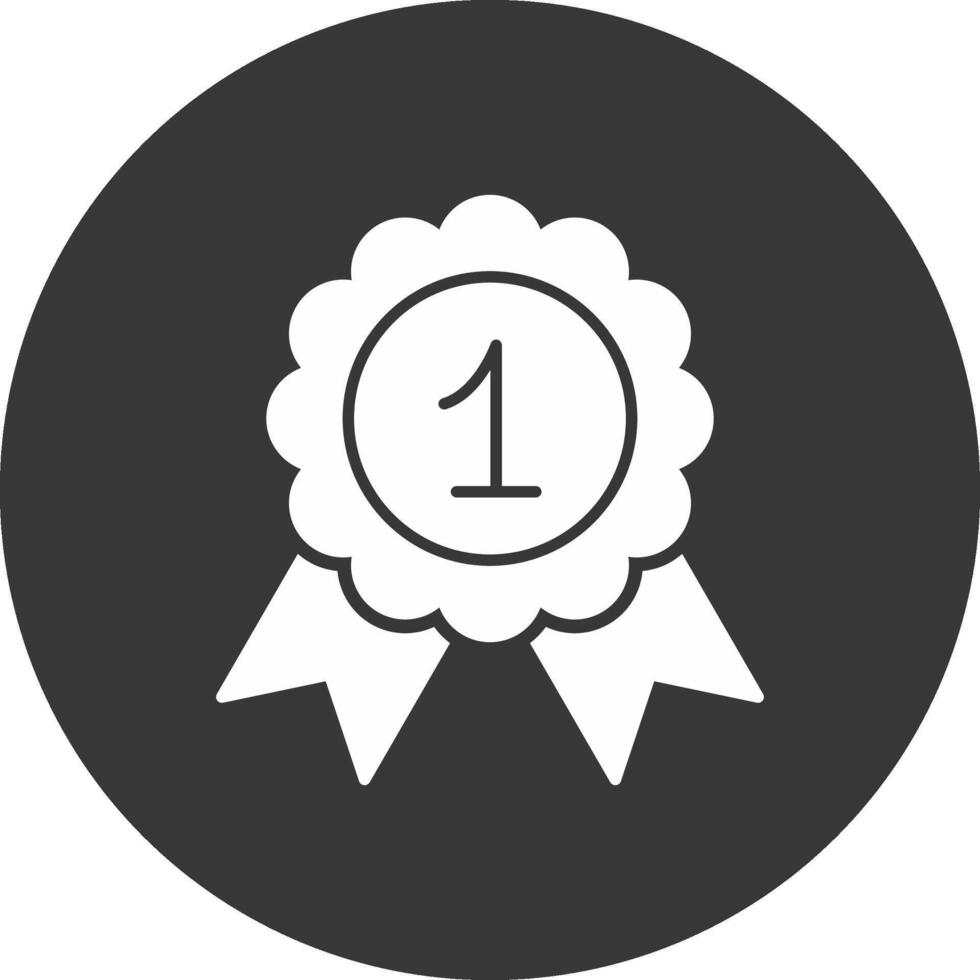 Medal Glyph Inverted Icon vector