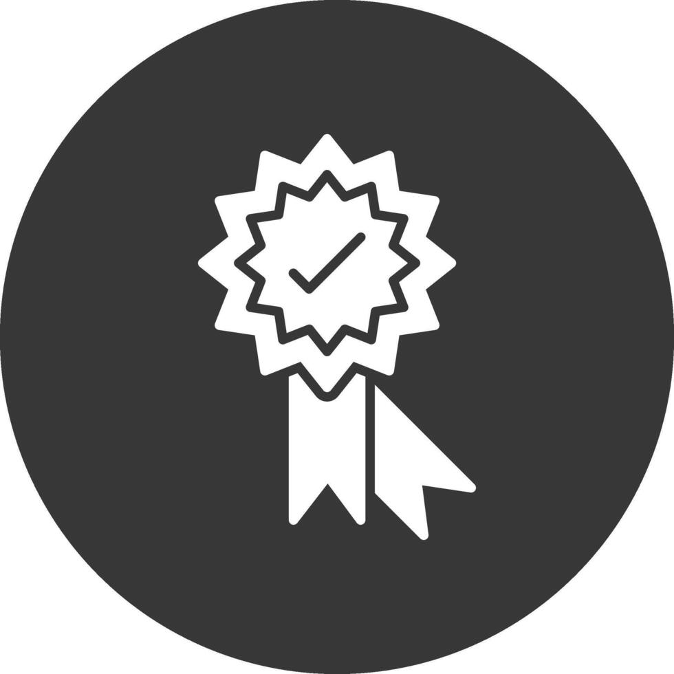 Medal Glyph Inverted Icon vector